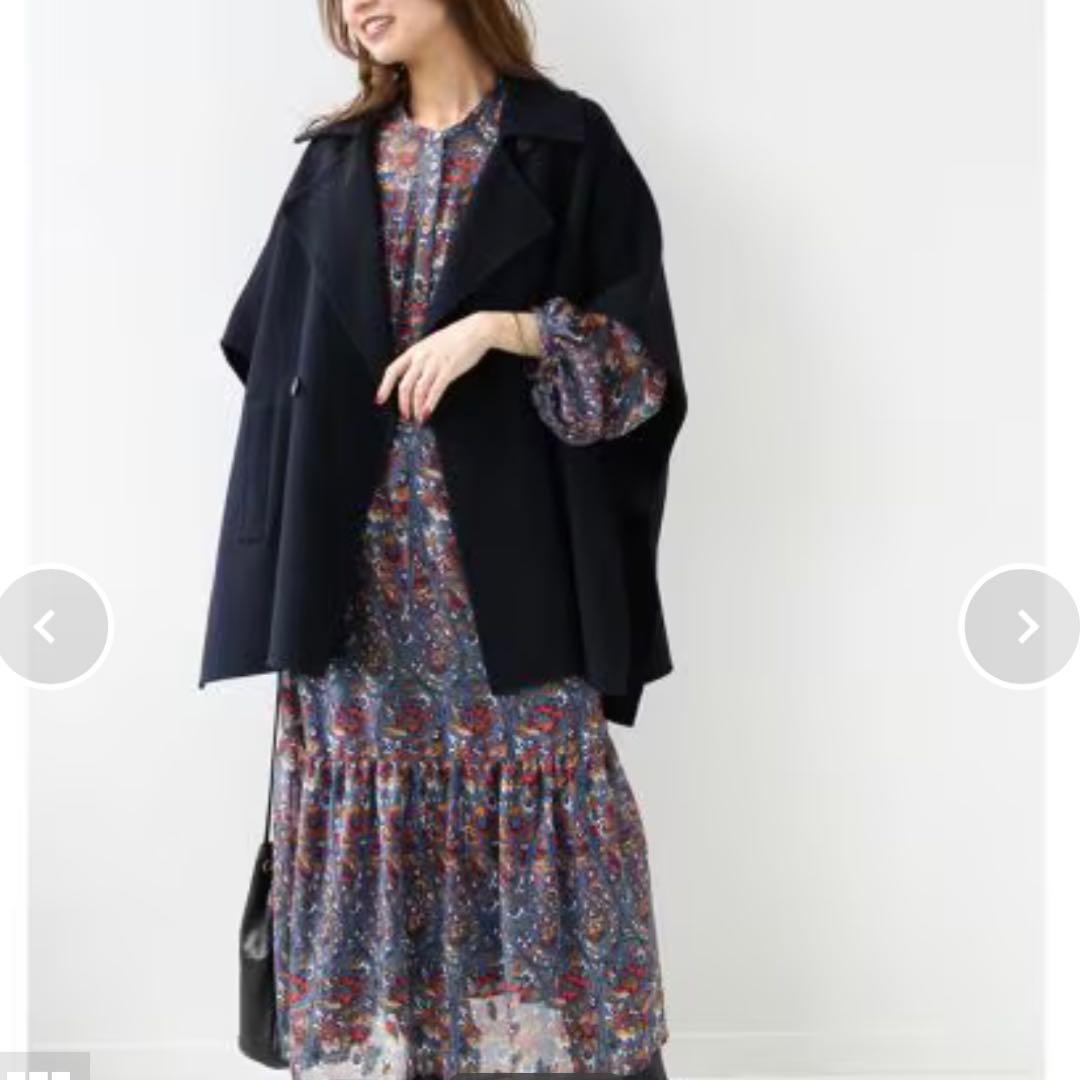 近年♡ジャーナルスタンダード ウールナイロンリバーベスト コート 紺 フリー