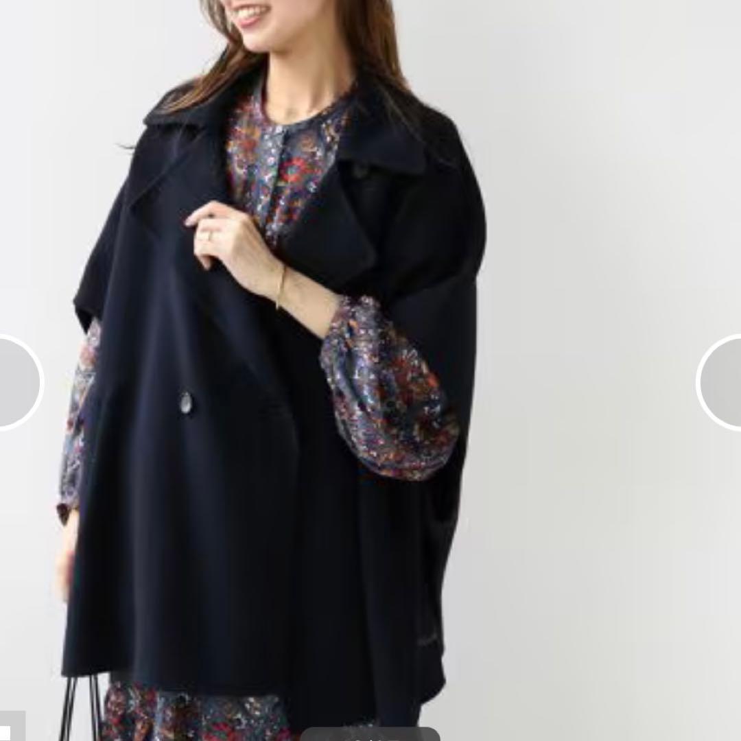 近年♡ジャーナルスタンダード ウールナイロンリバーベスト コート 紺 フリー