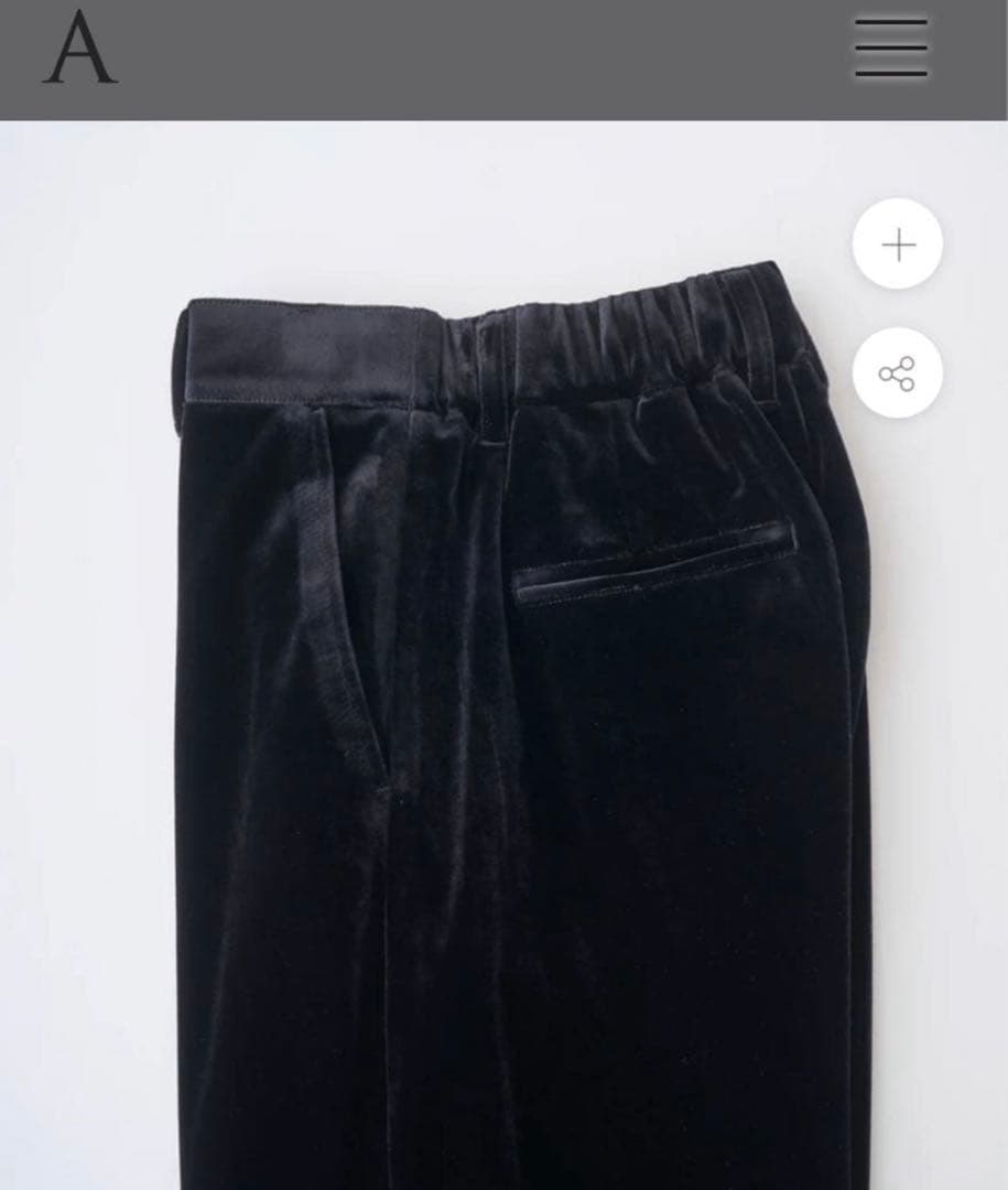 d*s様 【希少】ABYTS VELOUR SEMI WIDE PANTS 佐藤