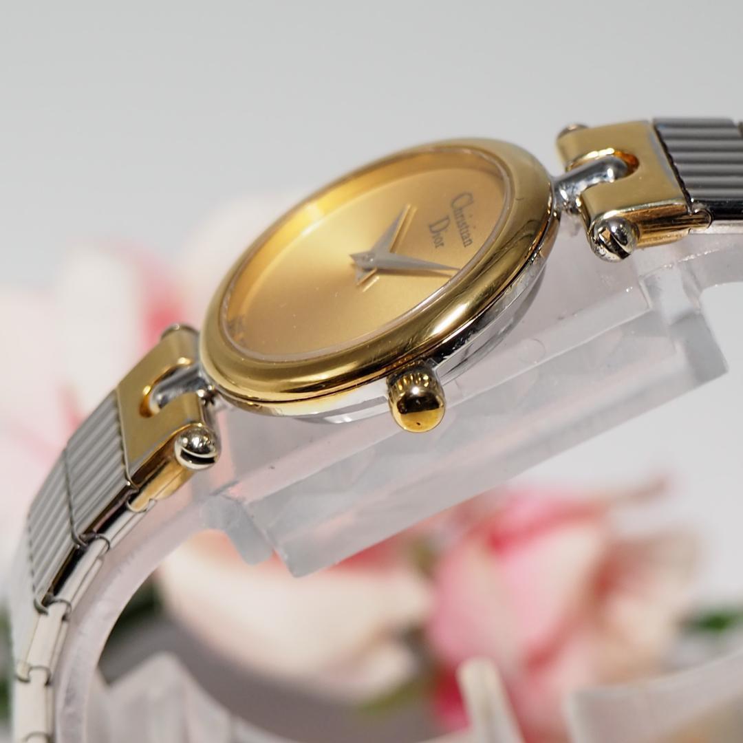 美品 クリスチャンディオール DIOR ゴールド文字盤 腕時計 F751