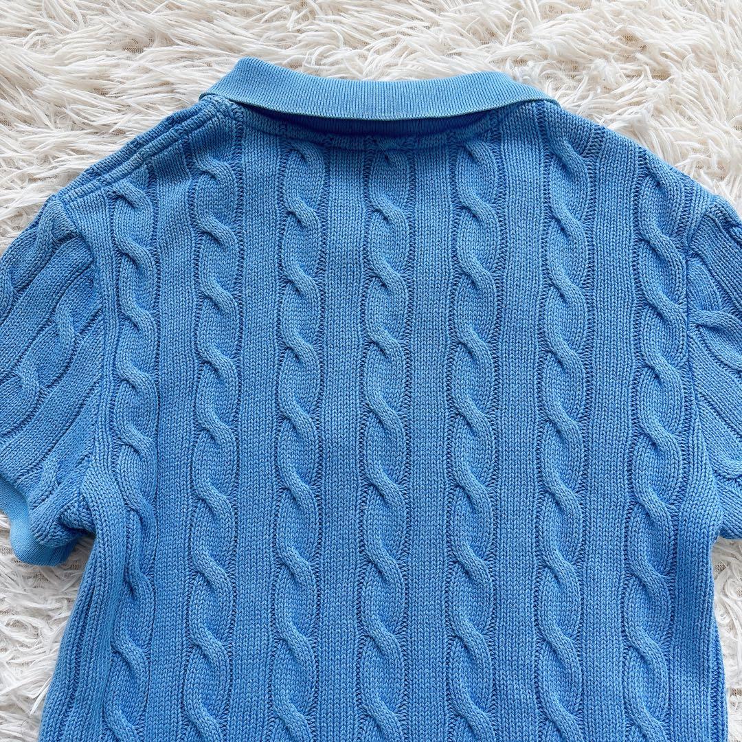 【美品】ポロラルフローレン　ケーブルニット　ポロシャツ　半袖 ロゴ　ポニー刺繍