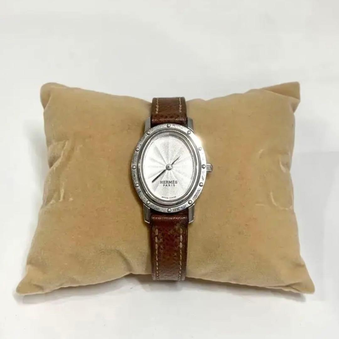 HERMES エルメス クリッパー オーバル クォーツ 時計 不動