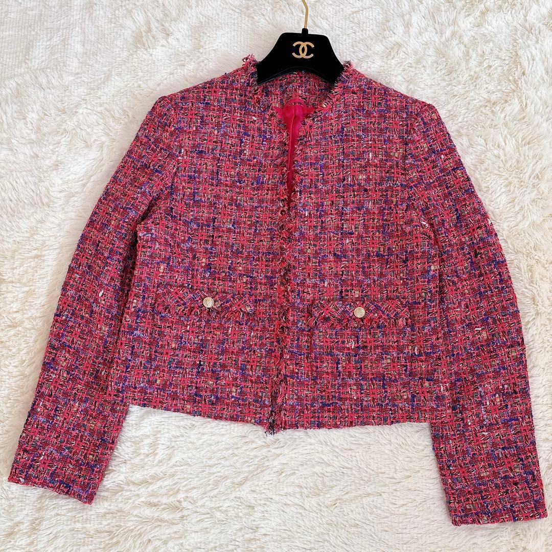 2023年モデル☆ ANAYI ネオンツイードノーカラー ジャケット