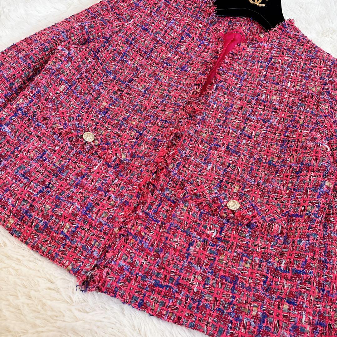 2023年モデル☆ ANAYI ネオンツイードノーカラー ジャケット