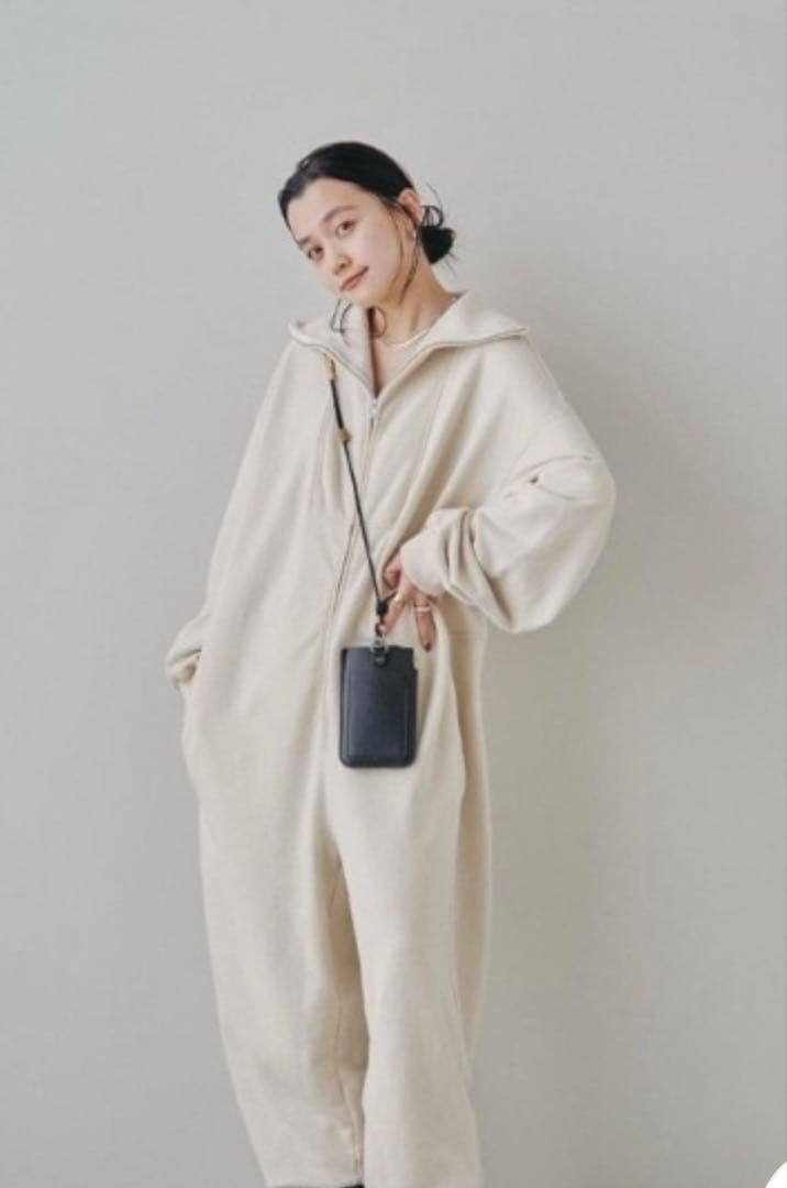 （美品）『todayful』スエットジップコンビネゾン エクリュ36サイズ
