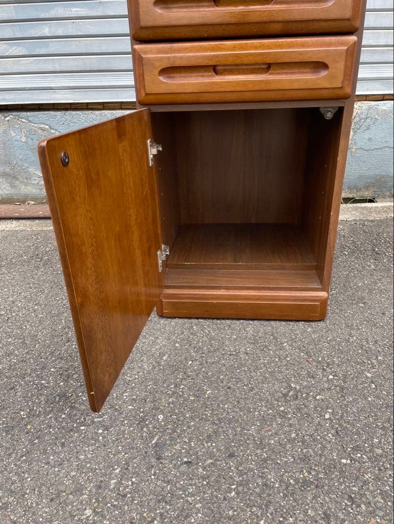 ライティングビューロー　木製電話台 引き出し付き ブラウン