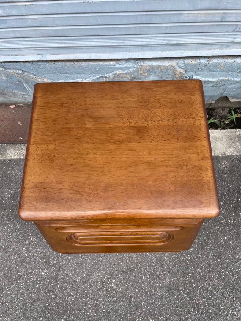 ライティングビューロー　木製電話台 引き出し付き ブラウン