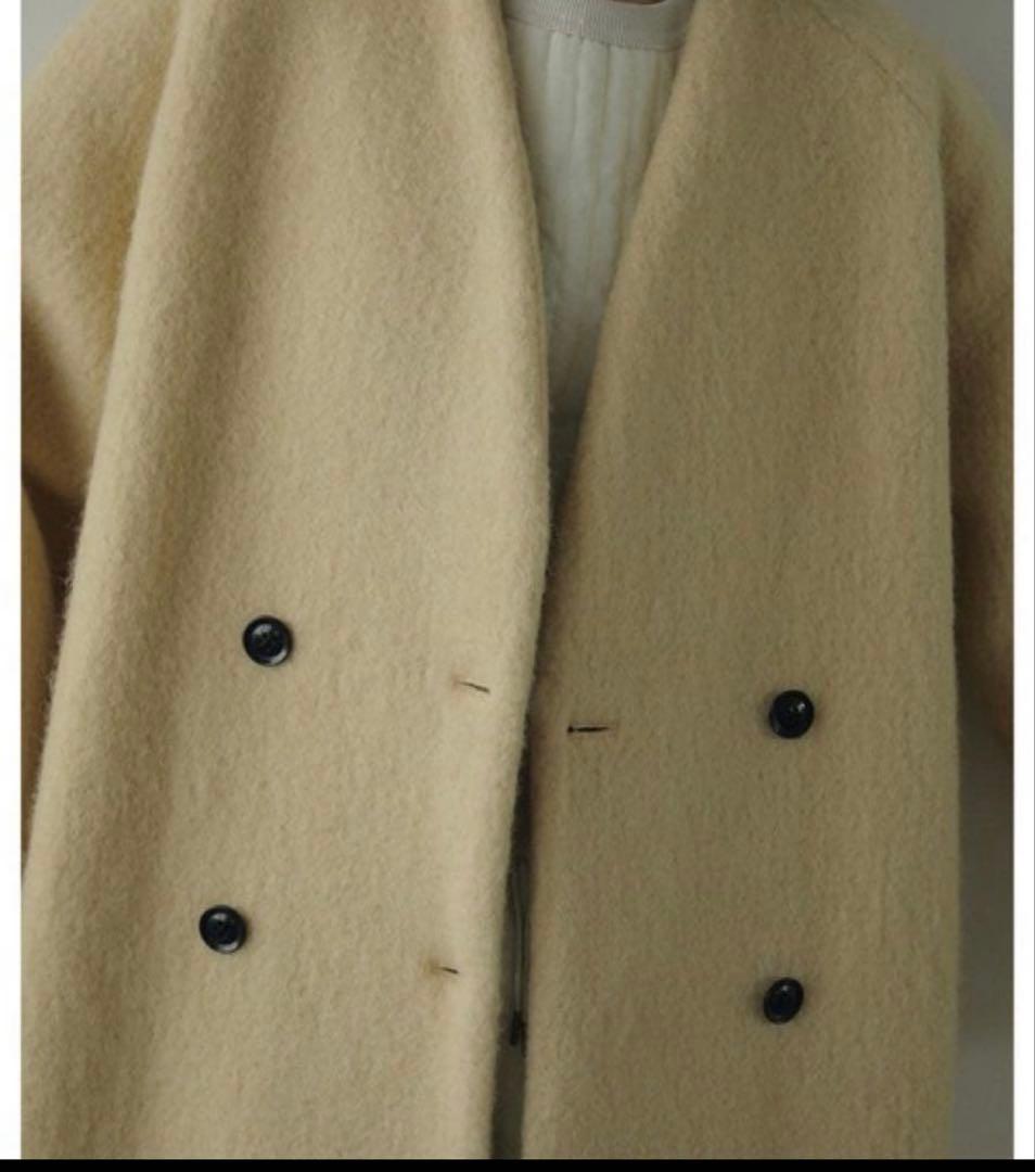 アンヌーク　anuke Collarless Shaggy Coat