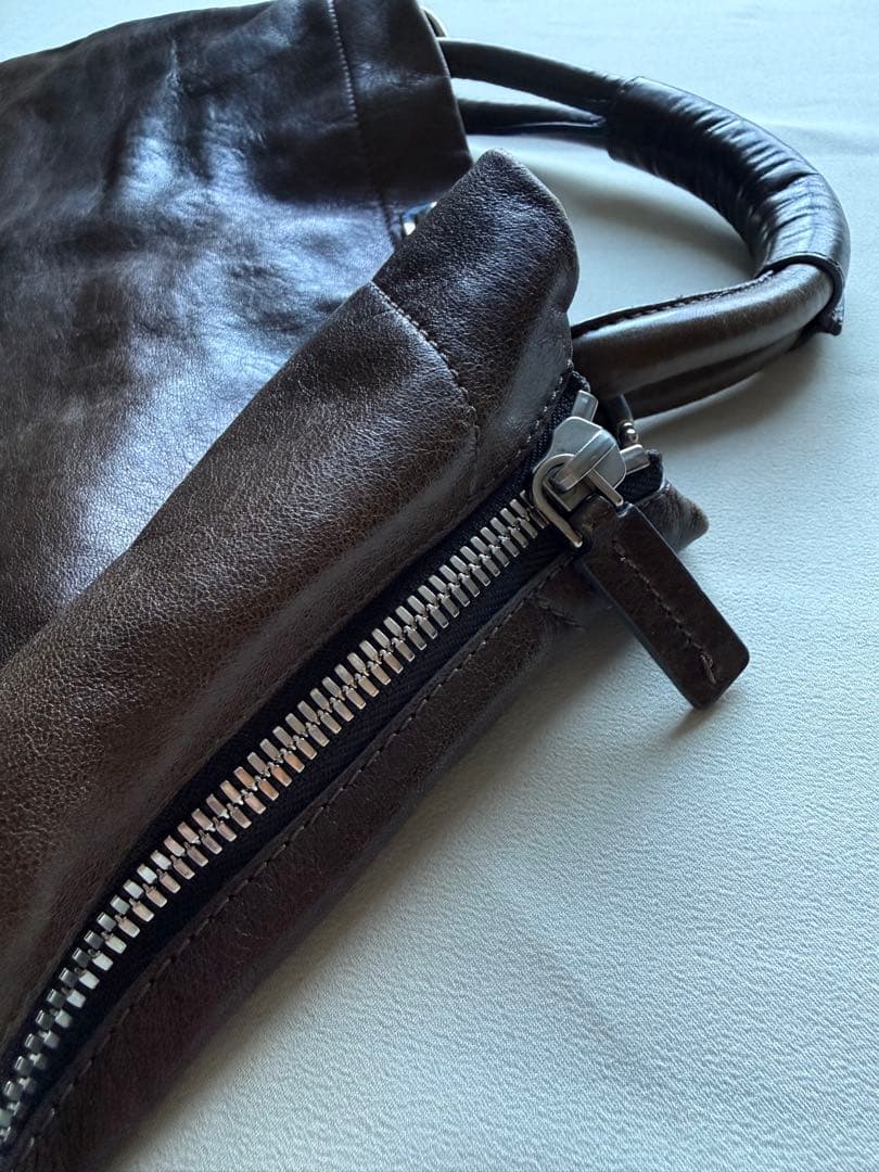 マルニ　marni ワンハンドル　ダークブラウン レザー ハンドバッグ