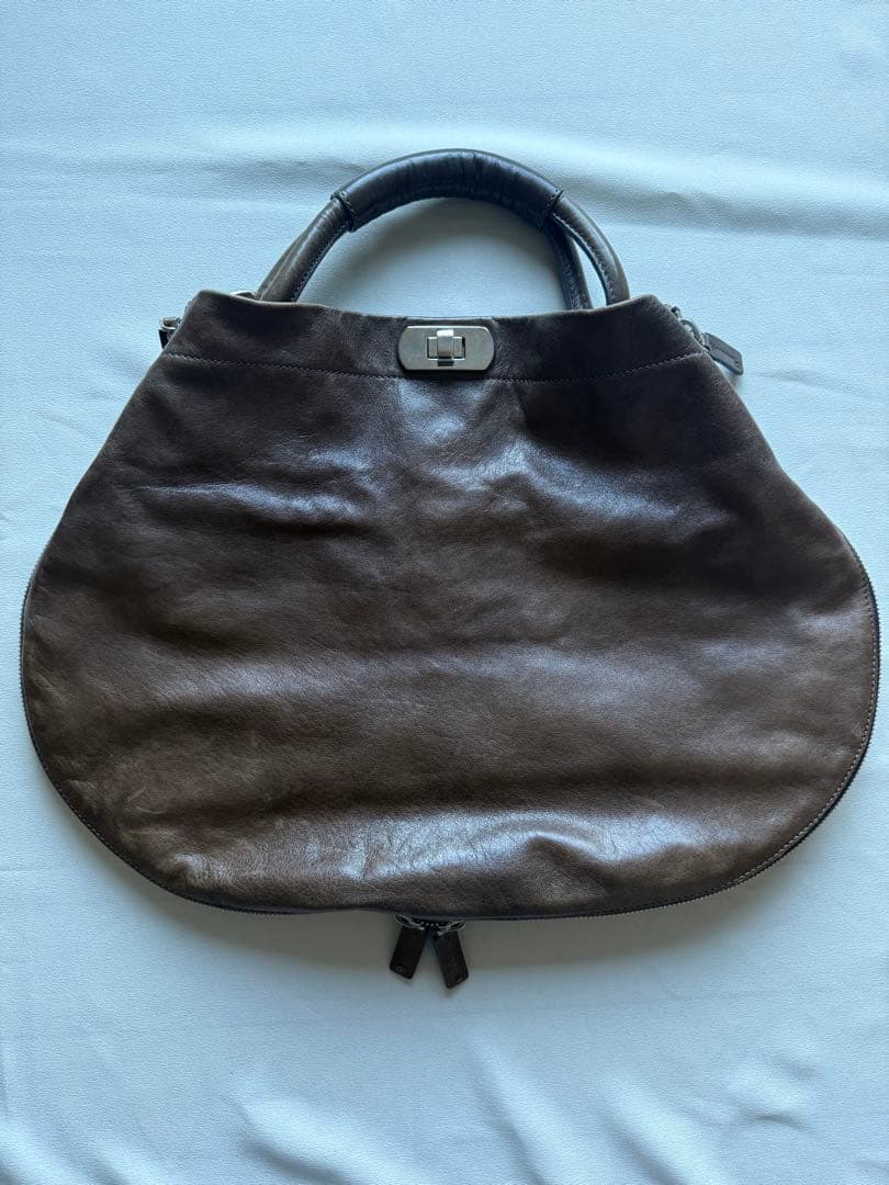 マルニ　marni ワンハンドル　ダークブラウン レザー ハンドバッグ