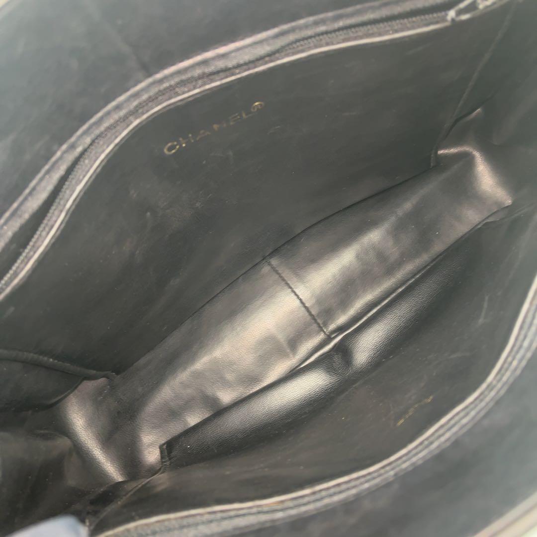 シャネル　マトラッセ　チェーントートバッグ　ラムスキン　ブラック