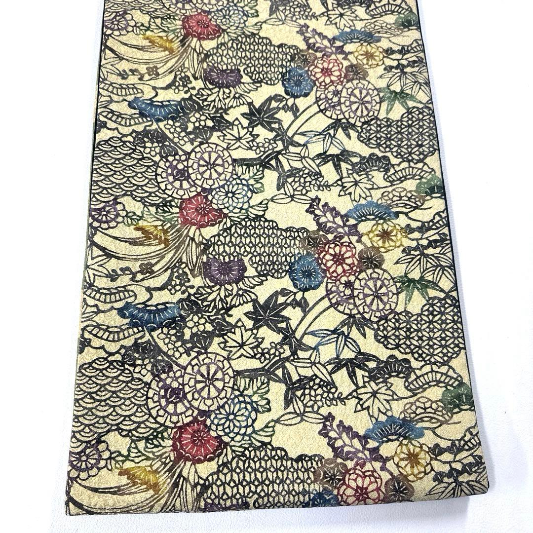 専用帯6050 ●高級 正絹 紅型 両面全通 リバーシブル 袋帯 松竹梅