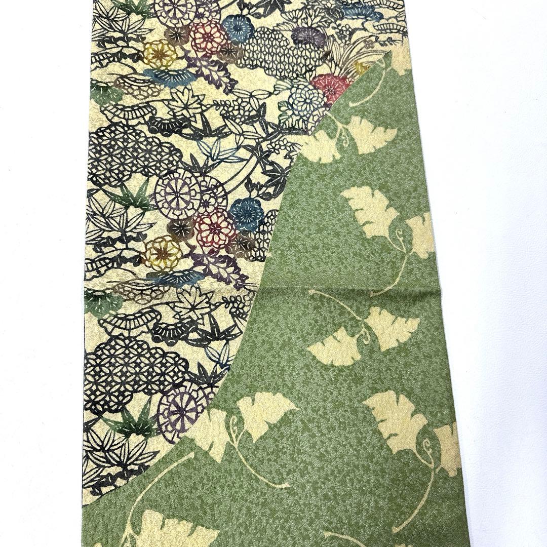 専用帯6050 ●高級 正絹 紅型 両面全通 リバーシブル 袋帯 松竹梅