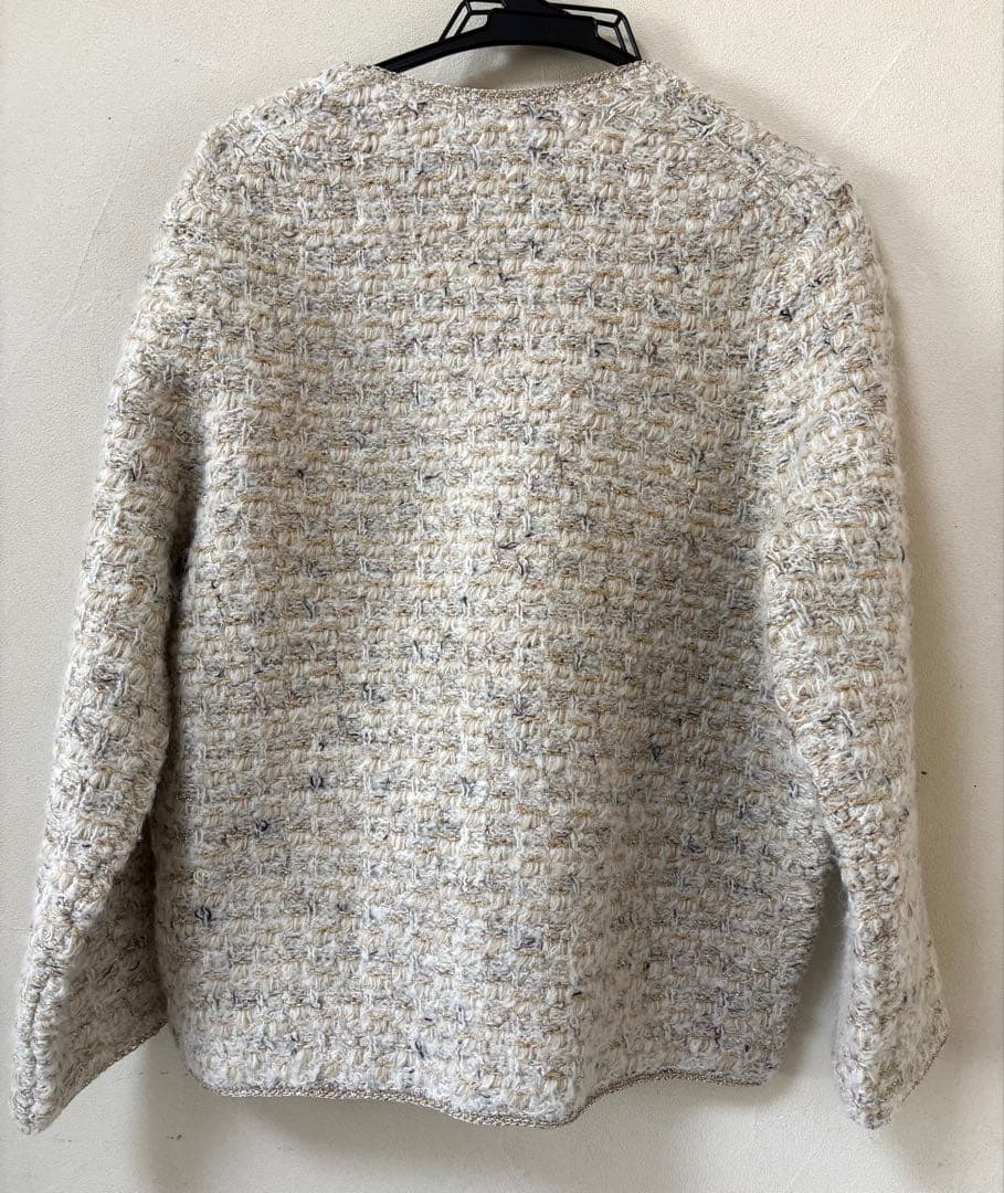 SALON adamet ropeツイードニットVネックジャケット