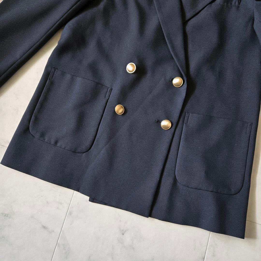 美品✨カデュネ　CADUNE　ライトテーラージャケット　ネイビー　金釦　ダブル