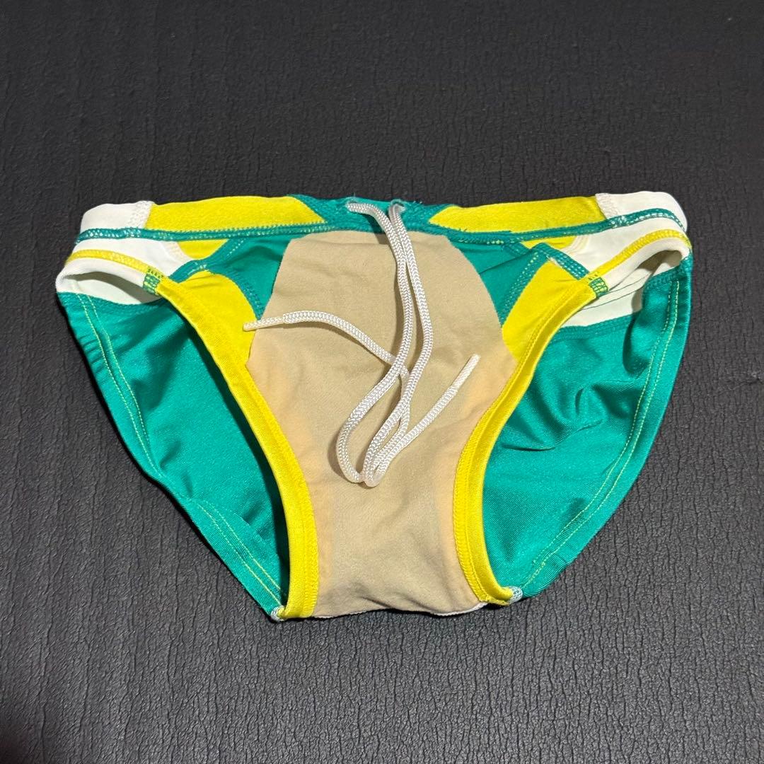 Speedo 競泳用水着 グリーン/イエロー 140サイズ