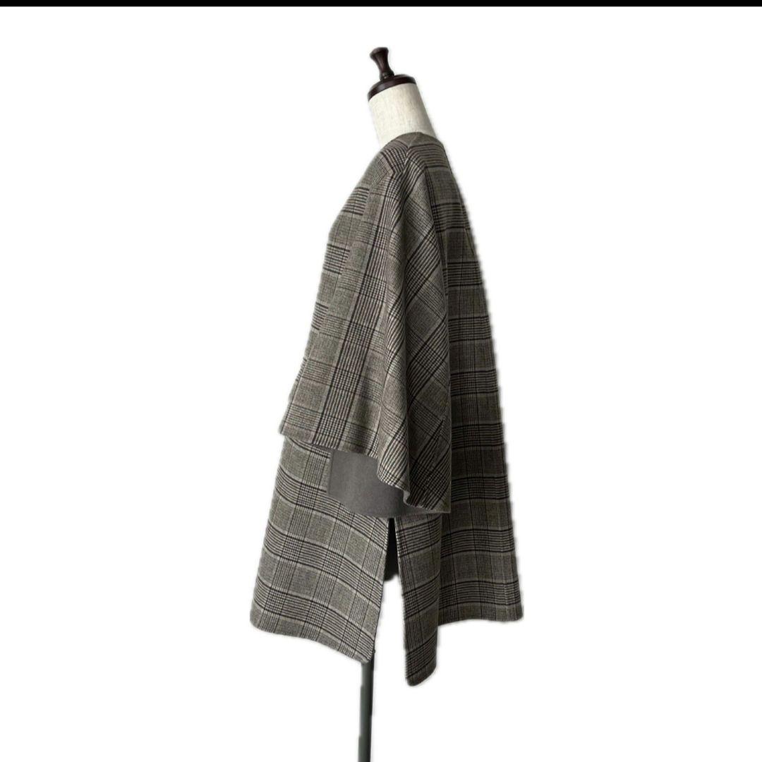 【18万】リバーシブル♡グレンチェックケヌキリバーシブルコート ポンチョ