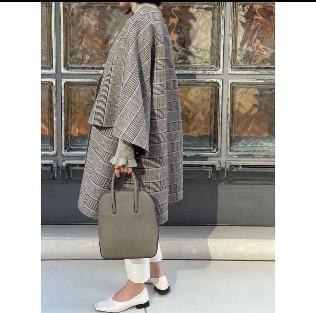 【18万】リバーシブル♡グレンチェックケヌキリバーシブルコート ポンチョ