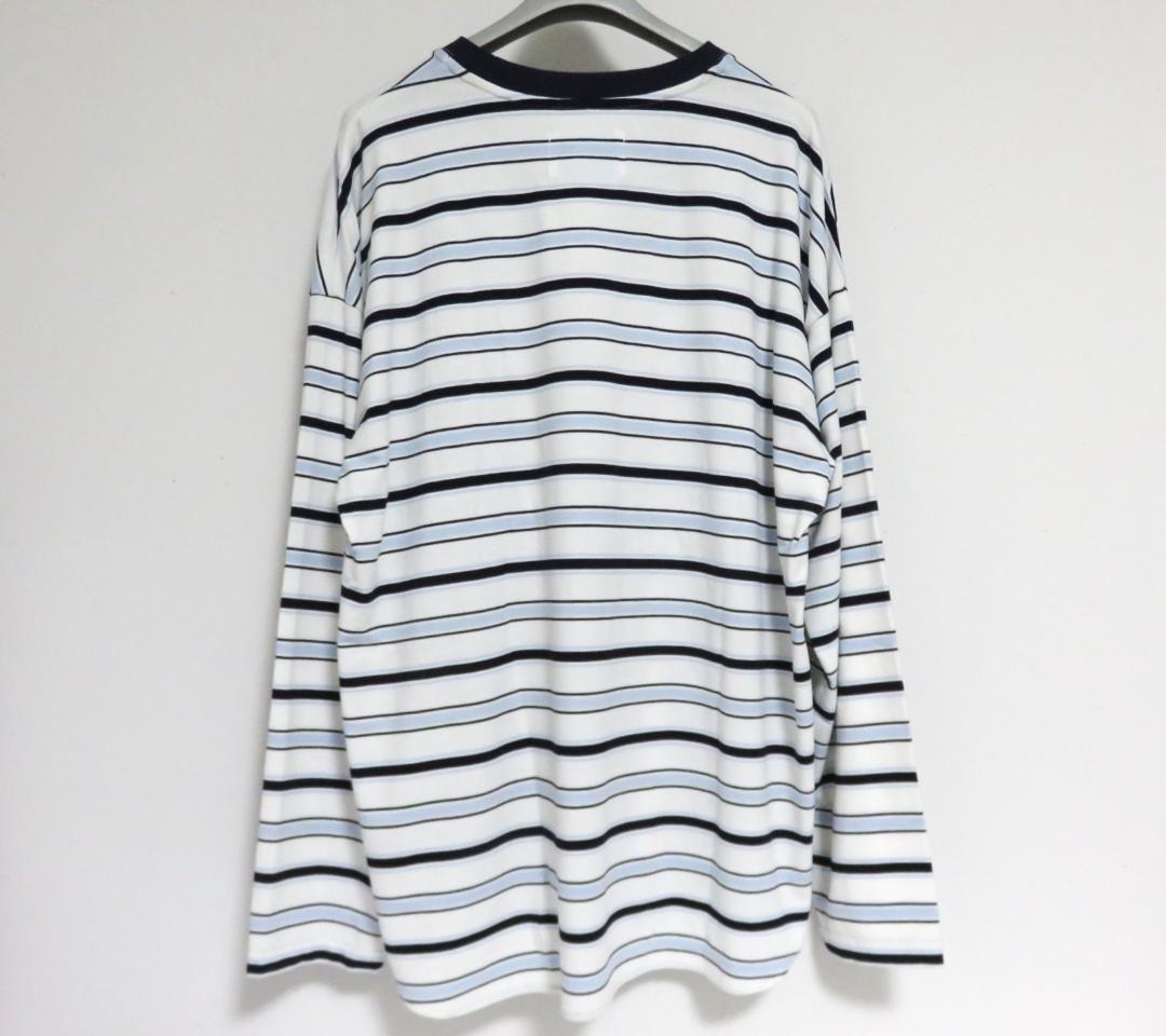 新品 Whimsy SNAP SLEEVE BORDER TOP L ウィムジー