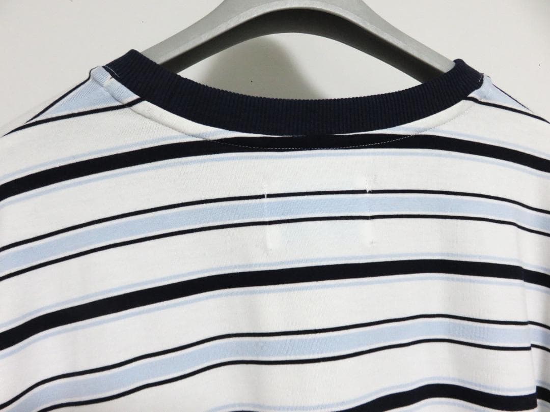 新品 Whimsy SNAP SLEEVE BORDER TOP L ウィムジー