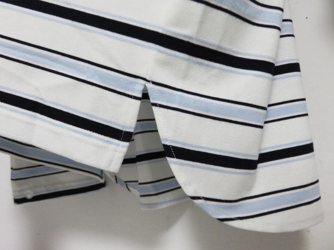 新品 Whimsy SNAP SLEEVE BORDER TOP L ウィムジー