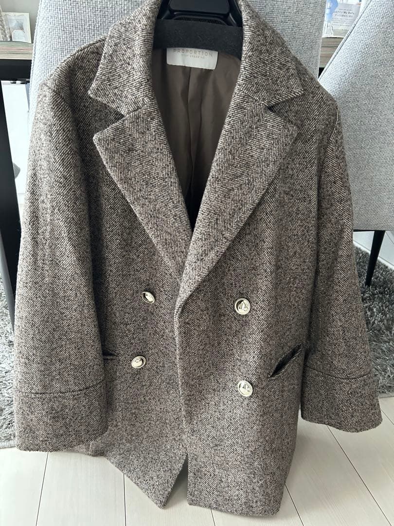 起毛ツイード素材PROPORTIONツイードジャケット