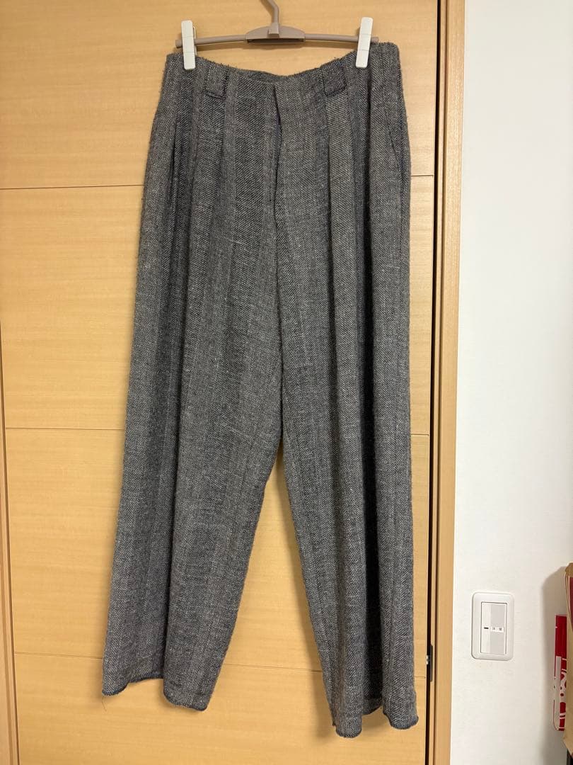 パンツ LIDNM WOOL LINEN OXFORD BAGS L