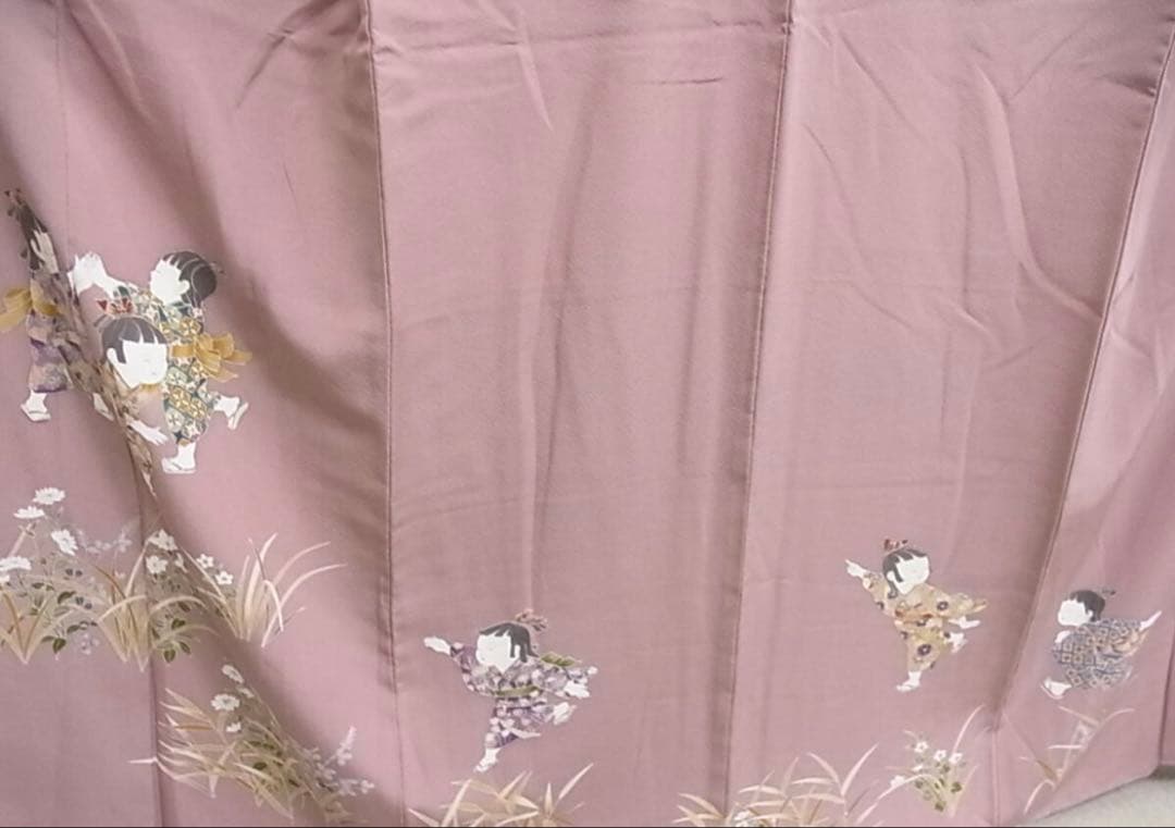 訪問着 フルセット5点サイズM〜Ｌ 友禅　童子遊び　正絹