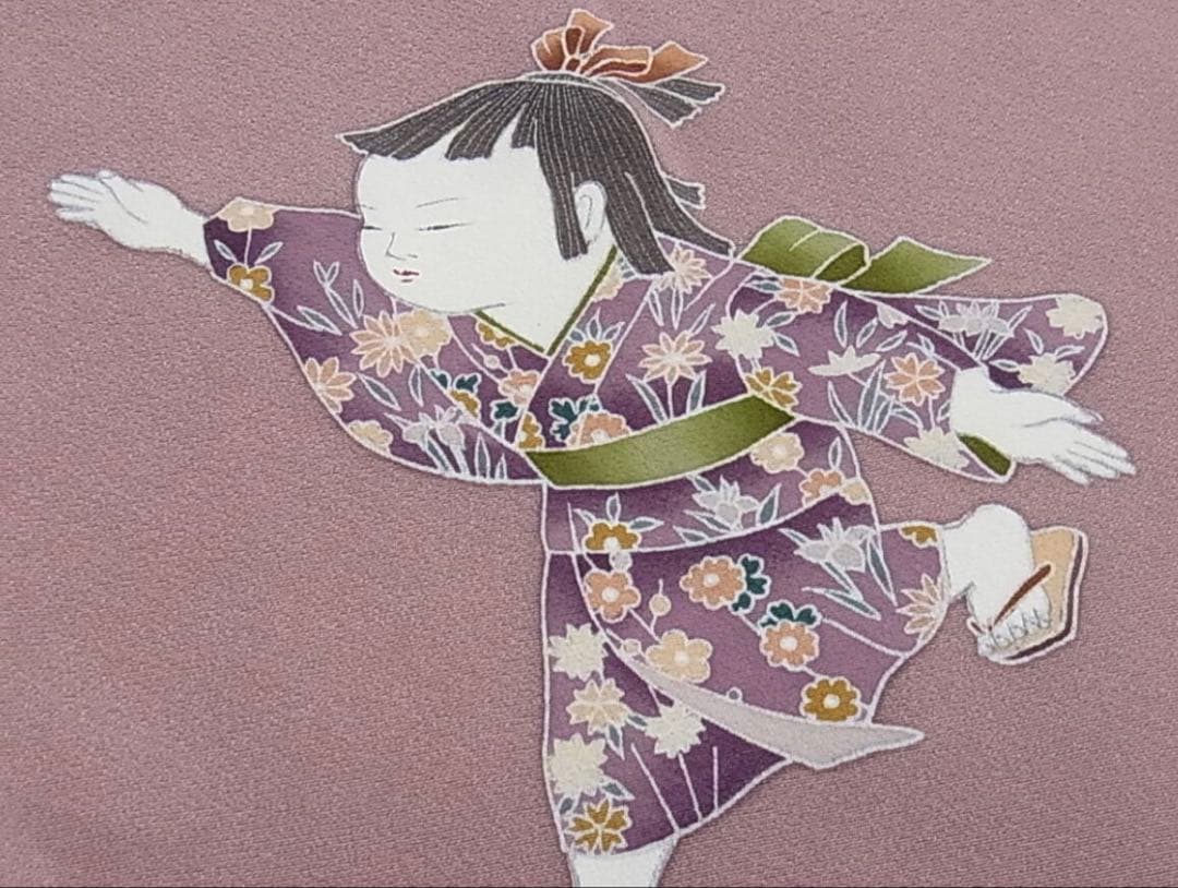 訪問着 フルセット5点サイズM〜Ｌ 友禅　童子遊び　正絹