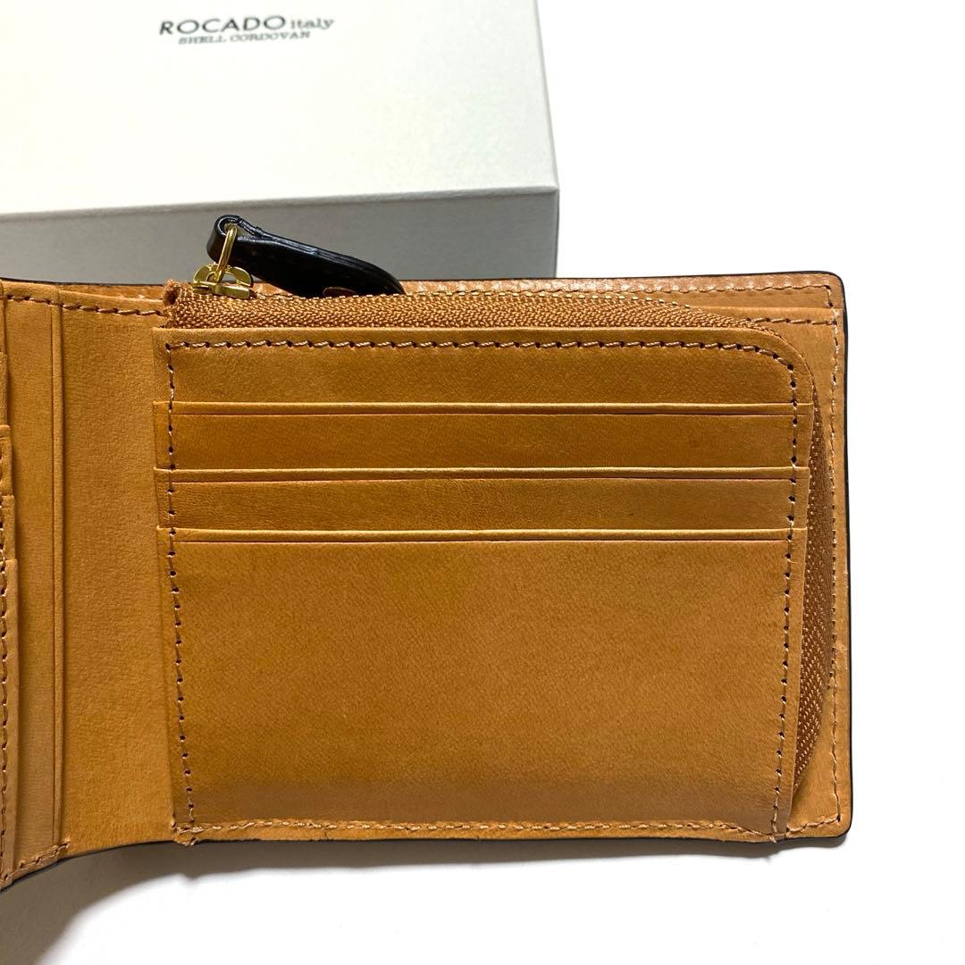 新品未使用　ROCADO シェルコードバン 二つ折り財布　メンズ財布 馬革