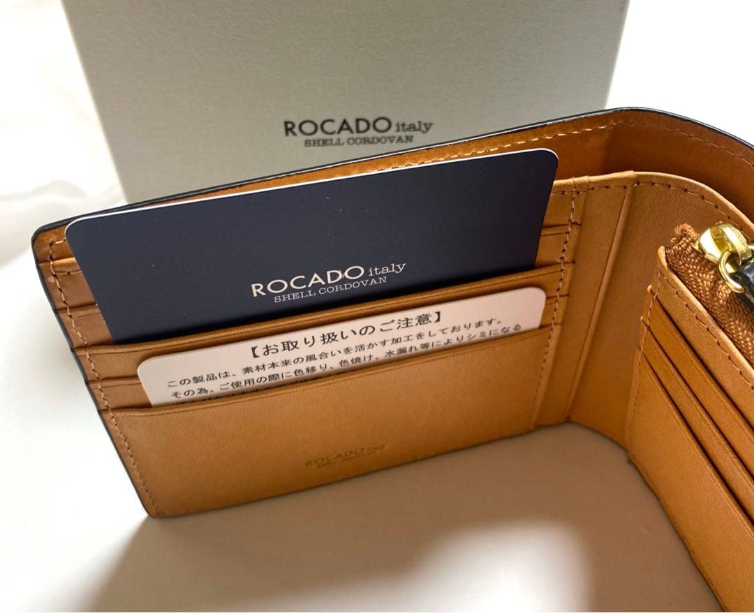 新品未使用　ROCADO シェルコードバン 二つ折り財布　メンズ財布 馬革