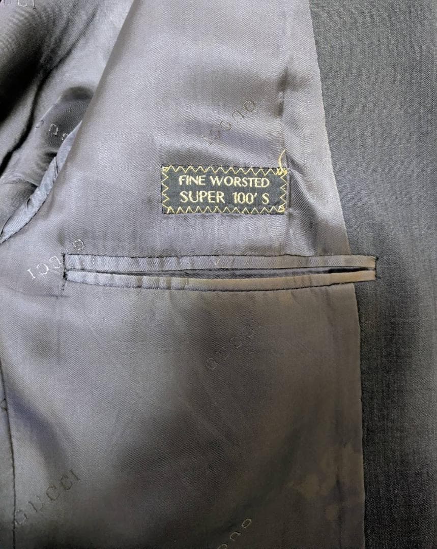 【たかさん専用】GUCCI ダークグレー シングルブレストスーツ パンツ付き