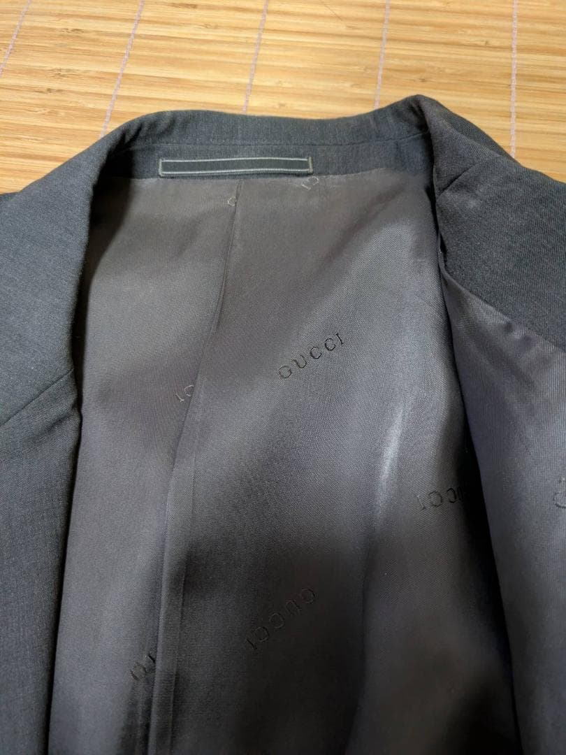 【たかさん専用】GUCCI ダークグレー シングルブレストスーツ パンツ付き