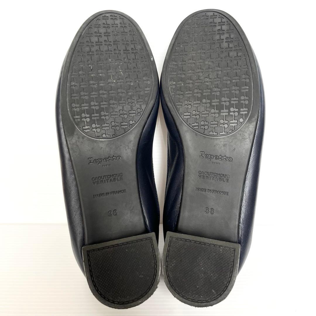 美品⭐️ Repetto レペット カミーユ ラバーソール 24cm 濃紺 レザー