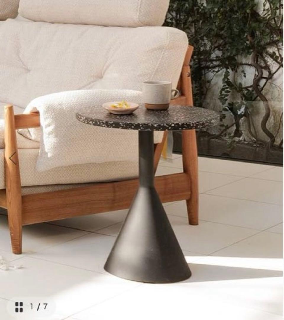 【LaForma】MELANO terrazzo black サイドテーブル