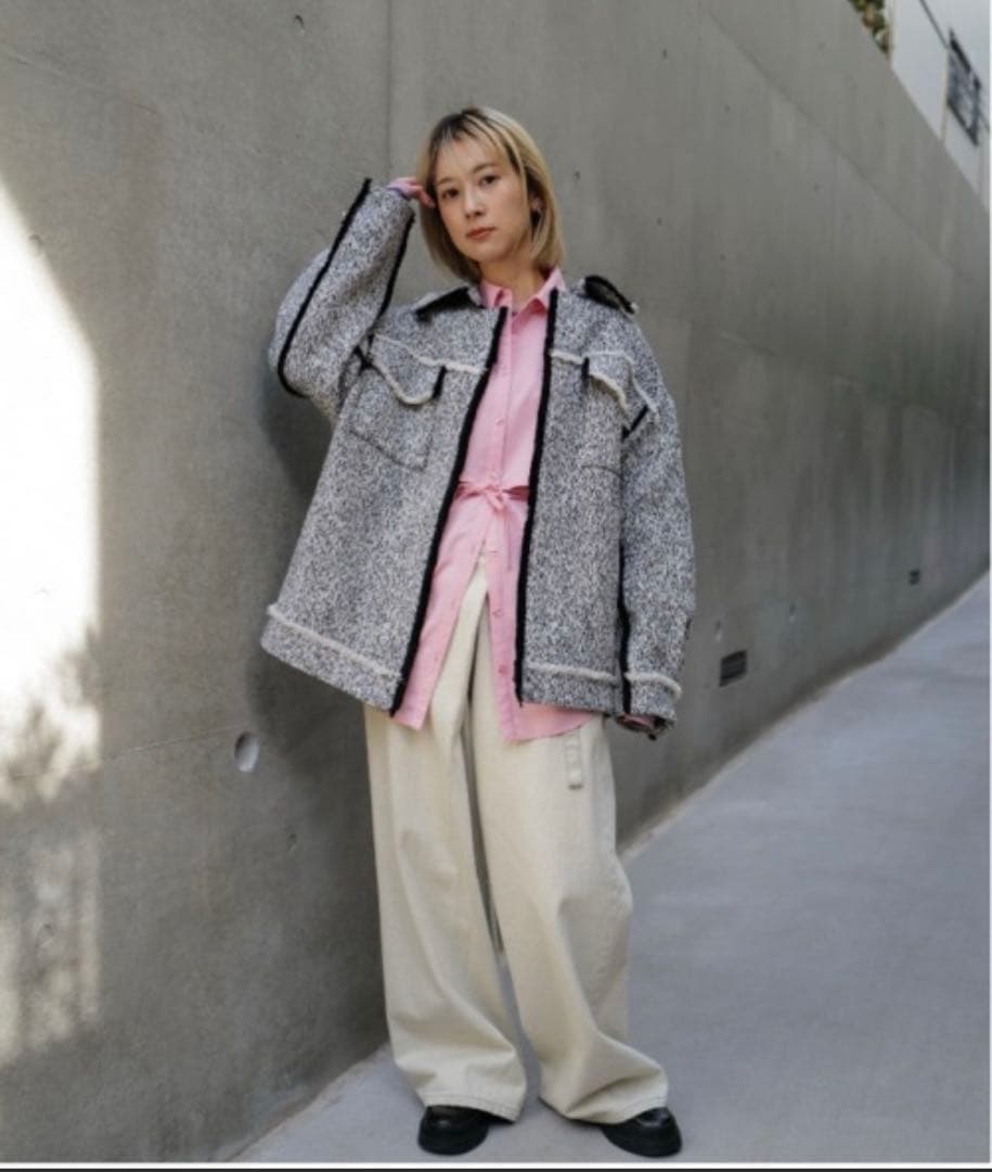 ジャケット・アウター 2025 OTONA MUSE FRINGE TWEED OVER JACKET