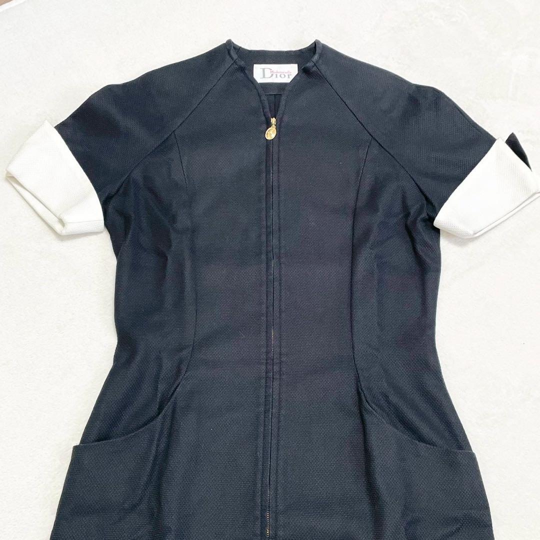 ★美品★ディオール　ワンピース　CDロゴ　ジップアップ　コットン