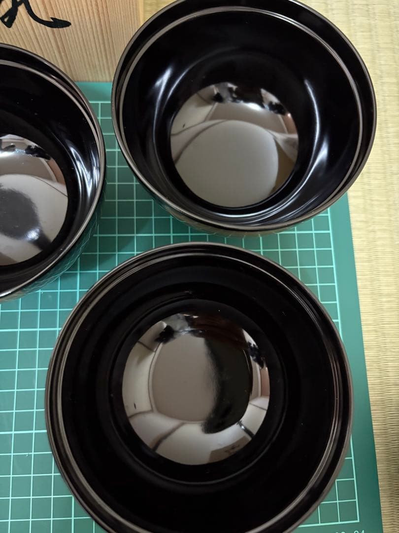 会津塗　会津漆器　金彩　蒔絵　汁椀　梨地鈴　5箱　25客　バラ1箱2980円