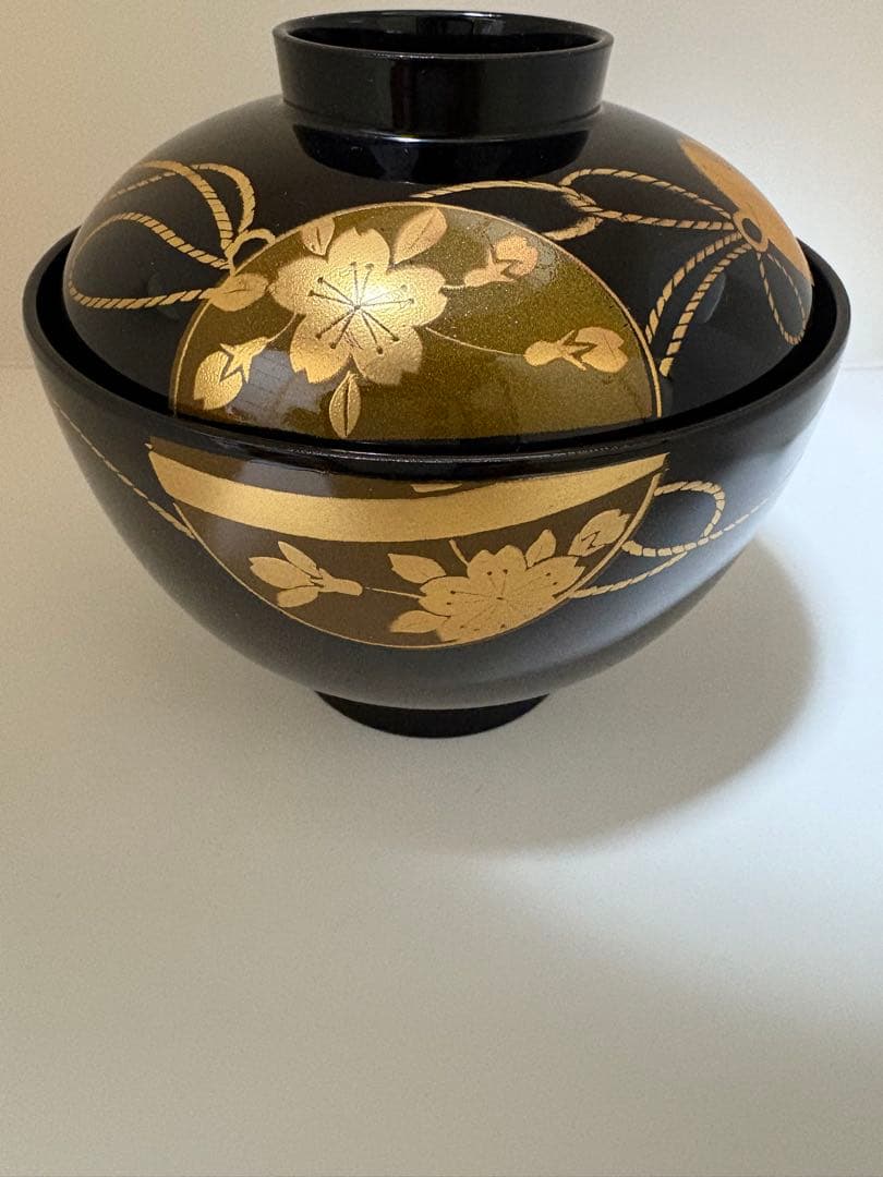 会津塗　会津漆器　金彩　蒔絵　汁椀　梨地鈴　5箱　25客　バラ1箱2980円
