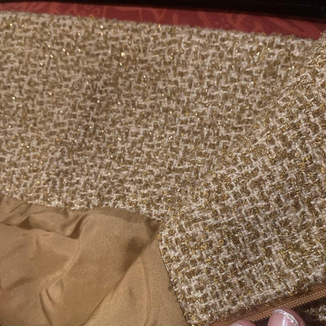 CHANEL 極上ツイード　ゴールド　ラメ　スカート