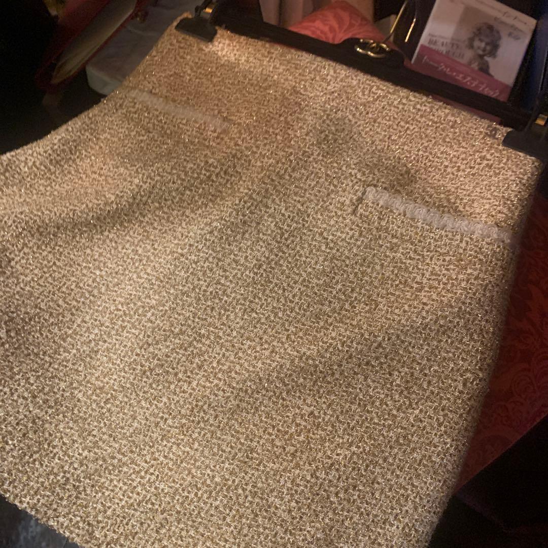 CHANEL 極上ツイード　ゴールド　ラメ　スカート