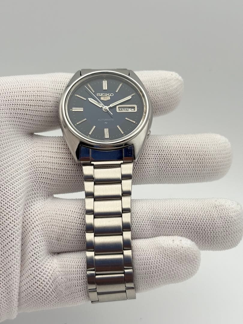 ヴィンテージ セイコー5 自動巻き メンズウォッチ 6309 ブルーダイヤル