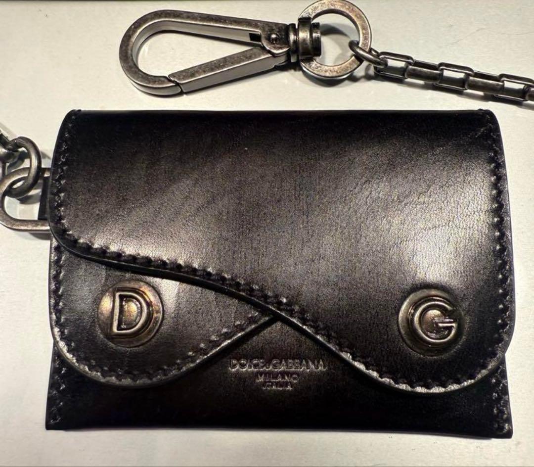 DOLCE&GABBANA ブラック 折り財布 ウォレットチェーン 定価9万円
