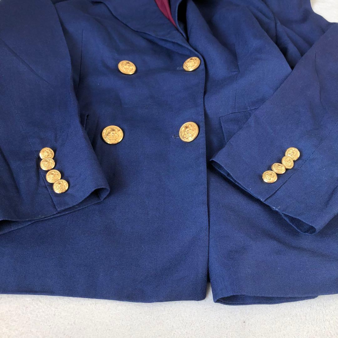 クリスチャンディオール　ヴィンテージテーラードジャケット　青ダブル　金ボタン