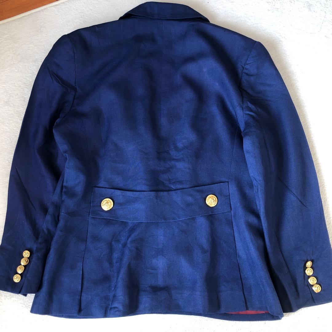 クリスチャンディオール　ヴィンテージテーラードジャケット　青ダブル　金ボタン