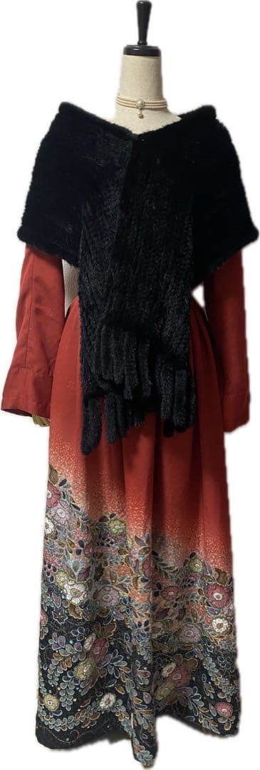 めい様　着物リメイクワンピース　オーダー ご確認用です。絞り辻ヶ花振り袖