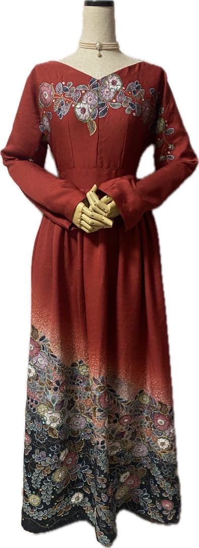 めい様　着物リメイクワンピース　オーダー ご確認用です。絞り辻ヶ花振り袖