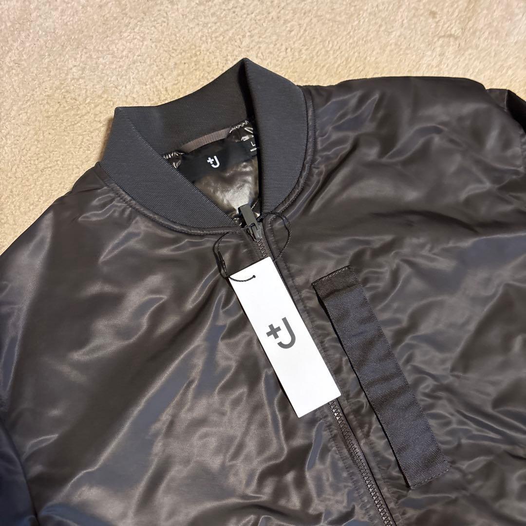 ユニクロ　+J復刻ハイブリッドダウンオーバーサイズMA1 サイズ グレイ　L