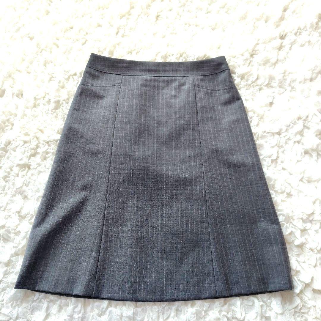 美品　23区　44　近年モデル　スーツセット　セットアップ　グレー　ストライプ