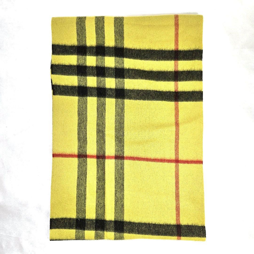バーバリー マフラー ストール カシミア イエロー 黄色 チェック